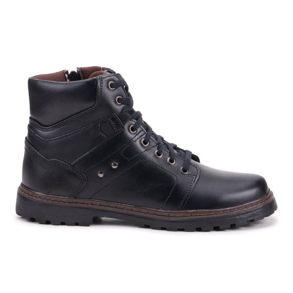 Bota Damers Masculino de Couro Legítimo Cano Curto
