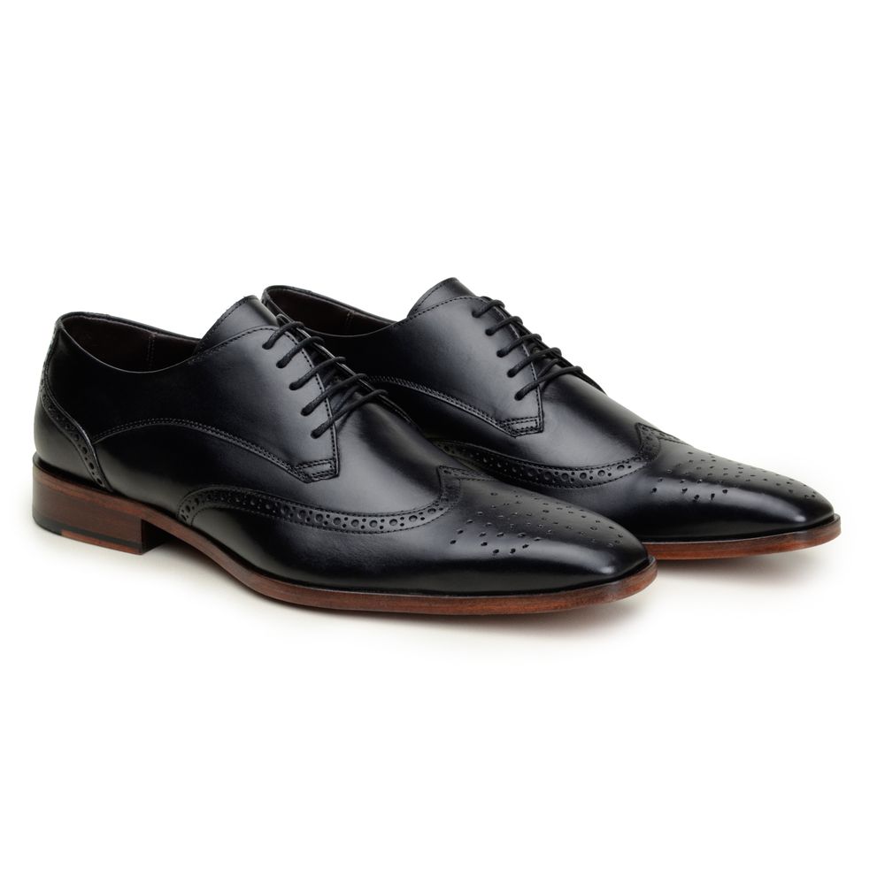 Sapato Social Brogue Derby Andreoli Preto