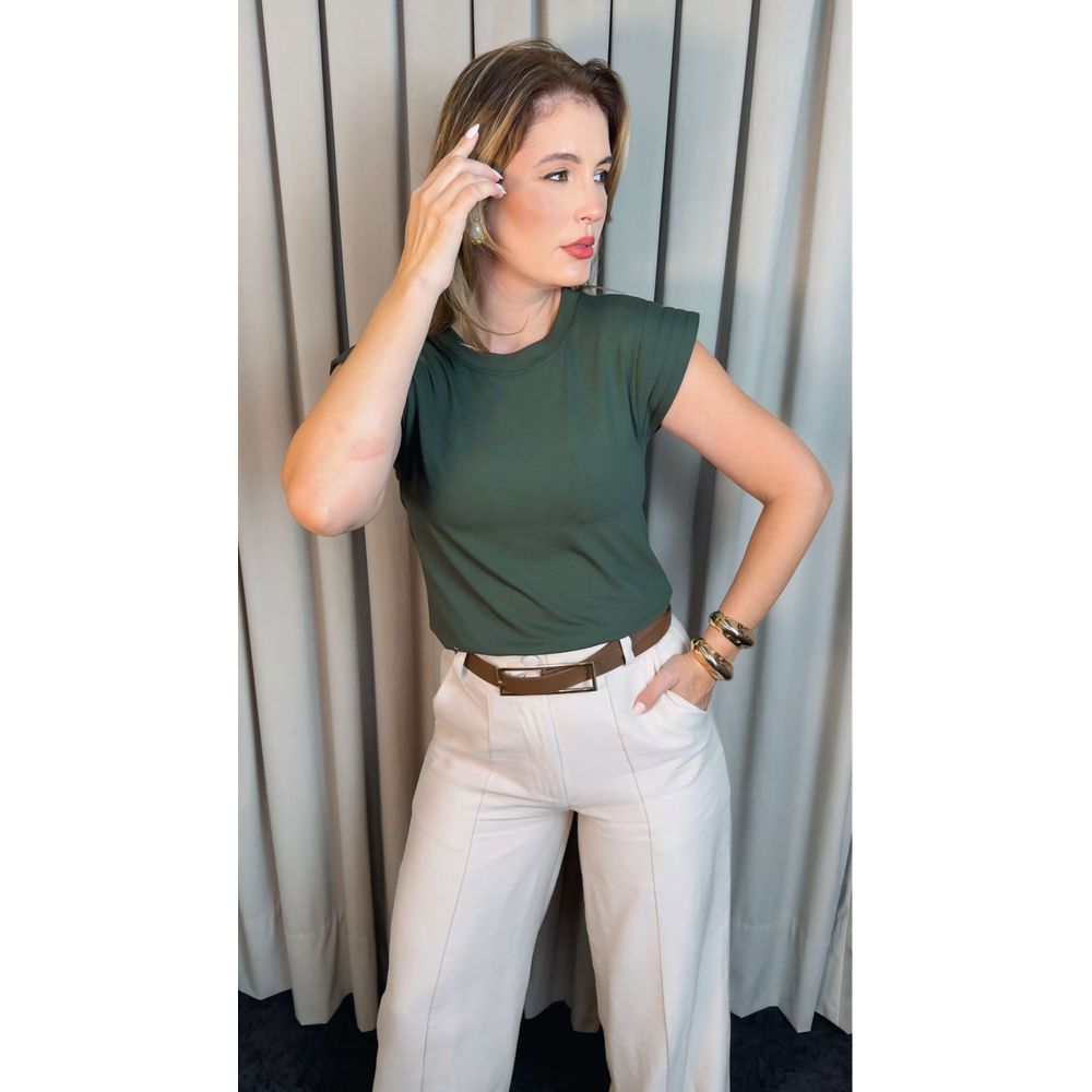 T-shirt Feminina Malha Aba - Verde - Cod 511