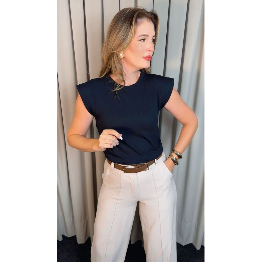 T-shirt Feminina Malha Aba - Preto - Cod 511