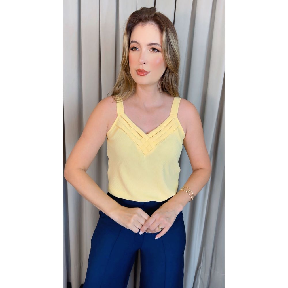 Regata Feminina Estampada - Amarela - Cod 510