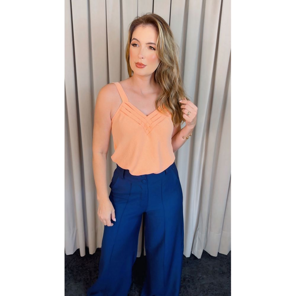 Regata Feminina Estampada -Coral - Cod 510