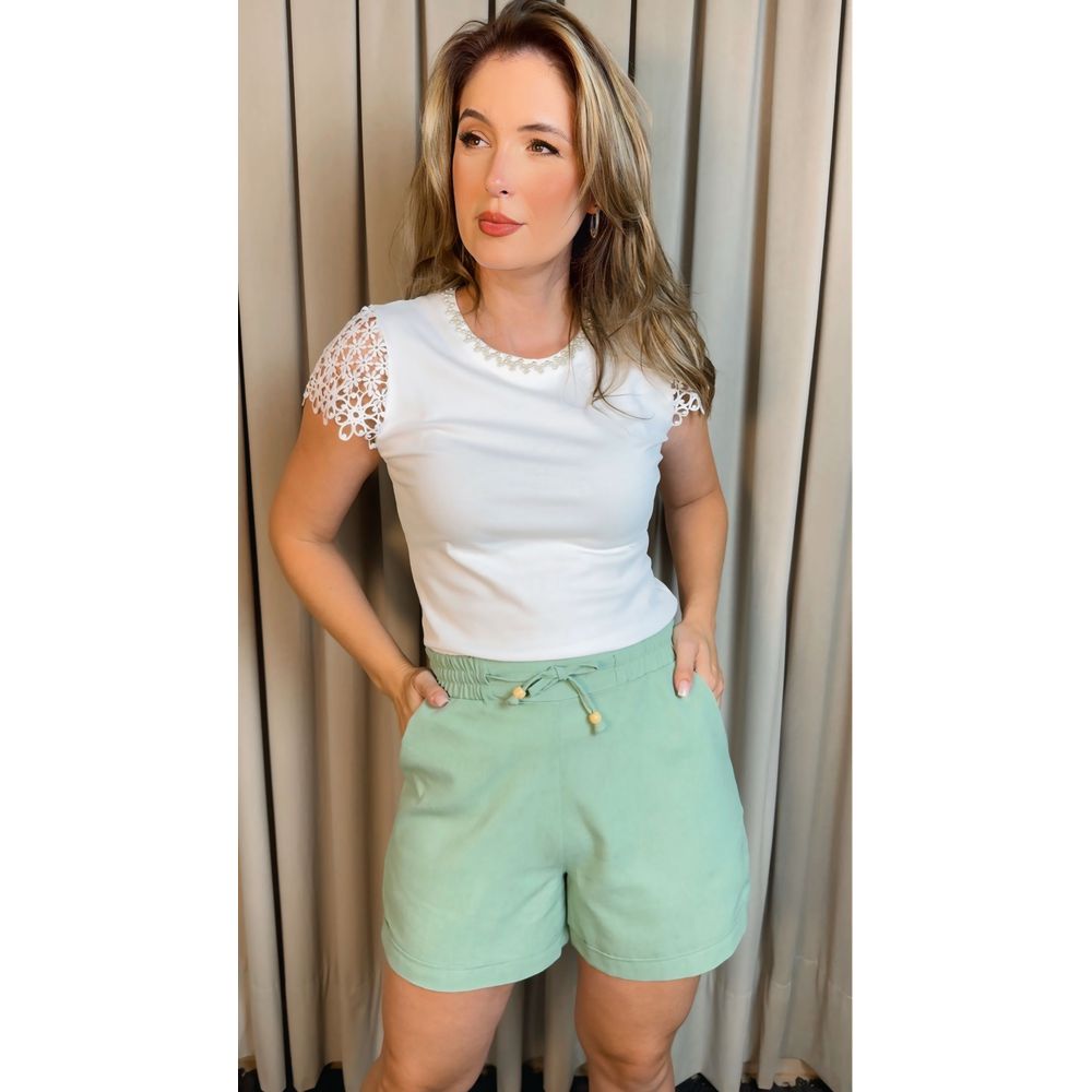 Short Feminino Viscolinho - Verde - Cod 333