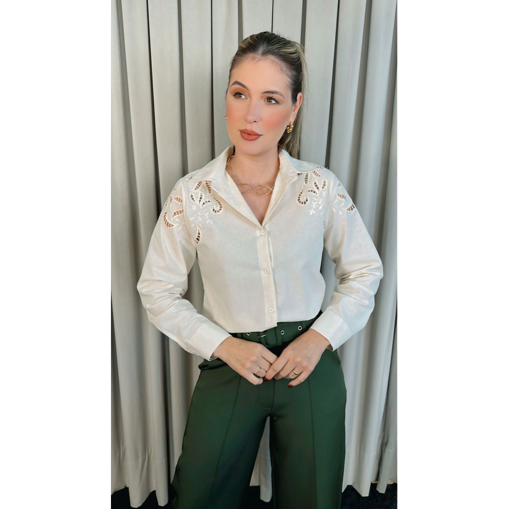 Camisa Feminina Manga Longa - Cod: 290 - Cru
