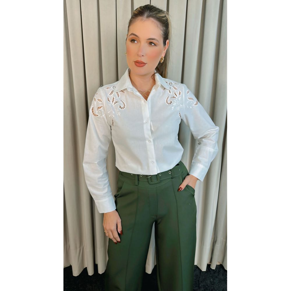Camisa Feminina Manga Longa - Cod: 290 - Branca