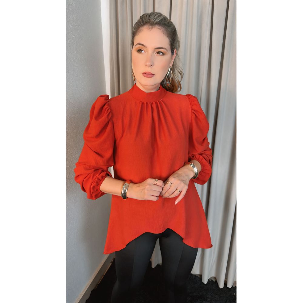 Blusa Boho Manga longa - Terracota - Cod 249