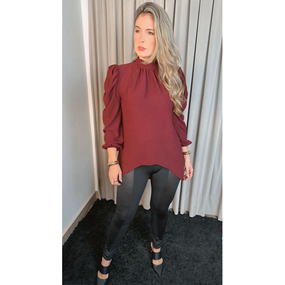 Blusa Boho Manga longa - Vinho - Cod 249