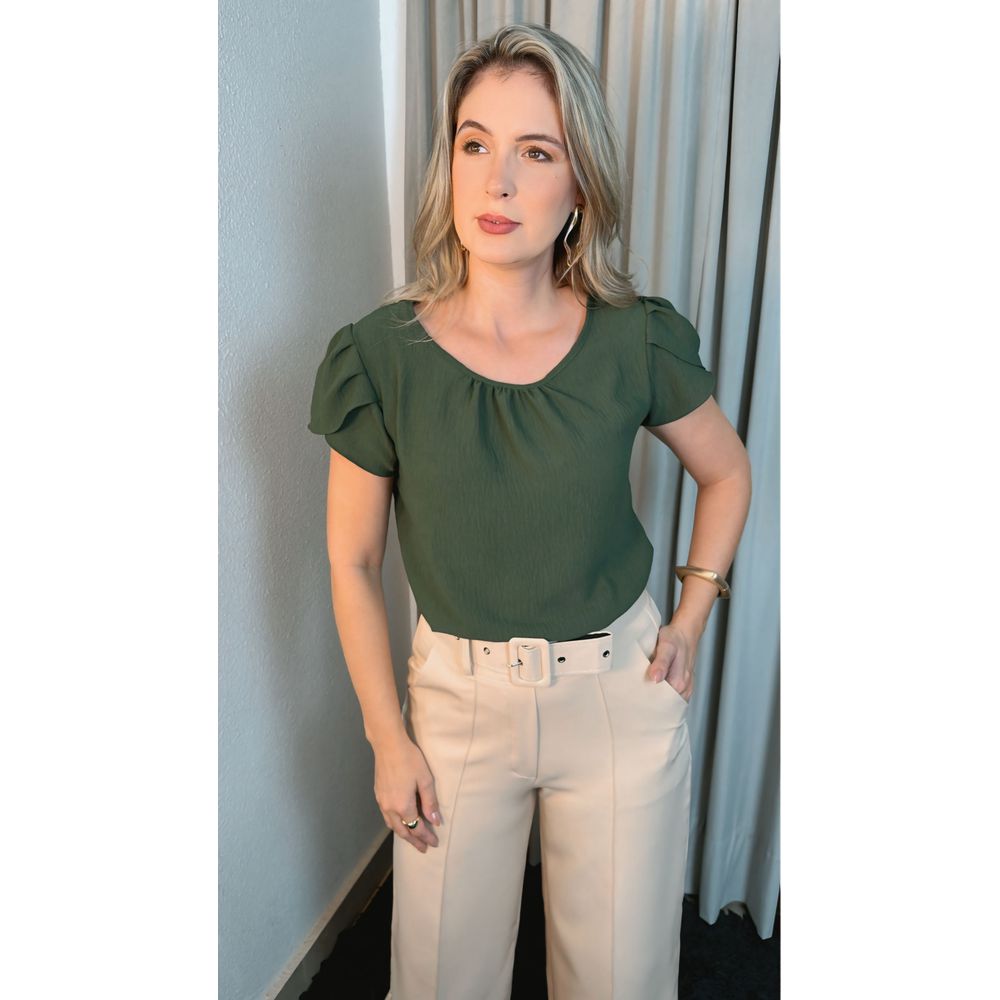 Blusa Feminina De Manguinha - Verde - Cod 259