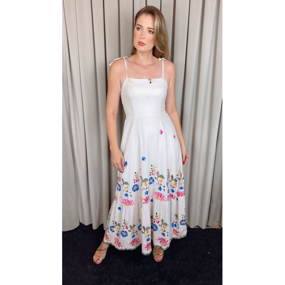 Vestido Feminino Longo Estampado - Cod 546