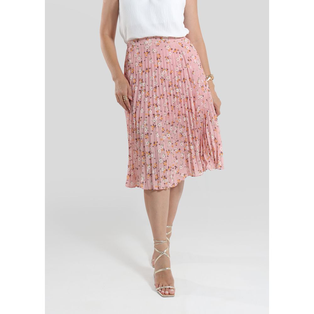 Saia Plissada Rosa Feminina - - Cod 130