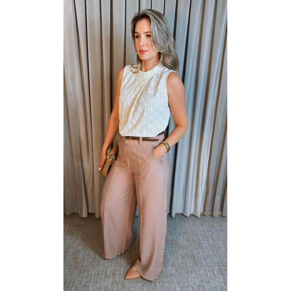 Blusa Classica e Elegante Gola Plisada - Verde - Cod 187