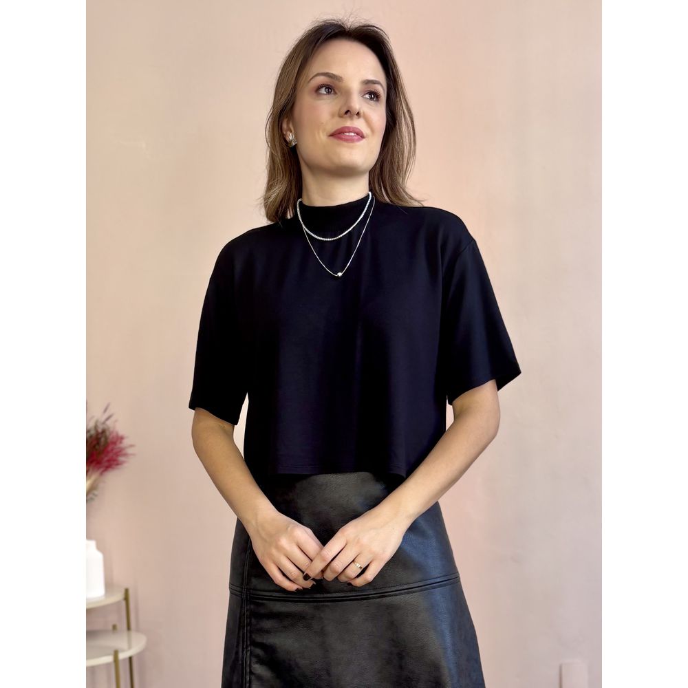 Blusa Moletinho - Preta - DONNA LELLA