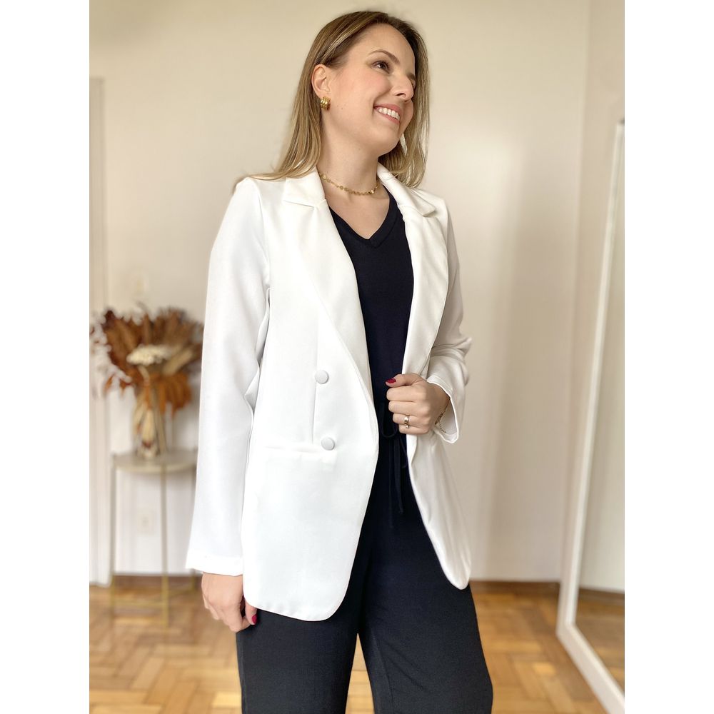 Blazer Stela Alfaiataria - Offwhite - DONNA LELLA