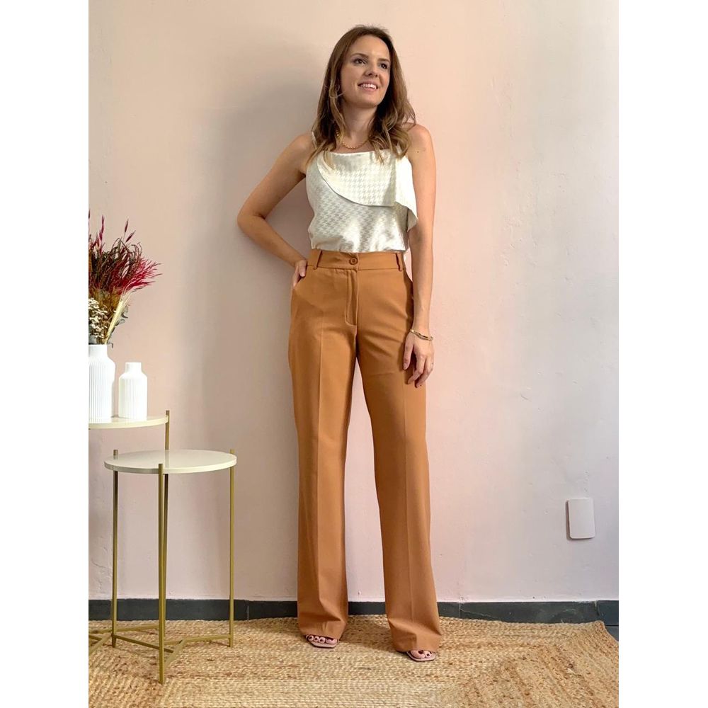 Calça Ella Alfaiataria - Caramelo - DONNA LELLA