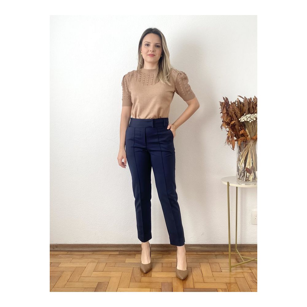 Calça Marie Alfaiataria - Marinho - DONNA LELLA