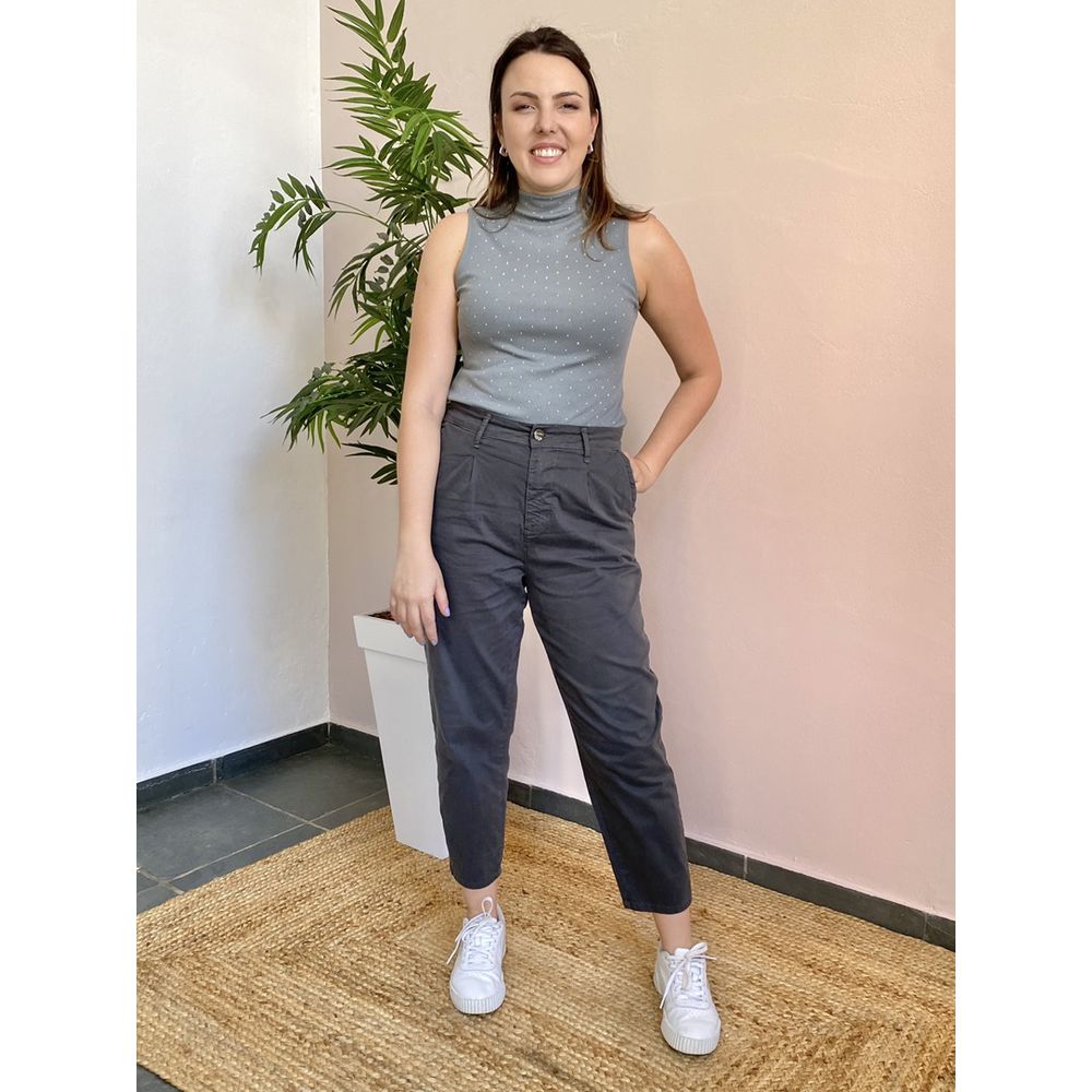 Calça Sarja Slouchy - Militar - DONNA LELLA