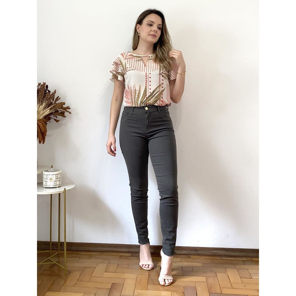 Calça Sarja Skinny - Verde Militar - DONNA LELLA