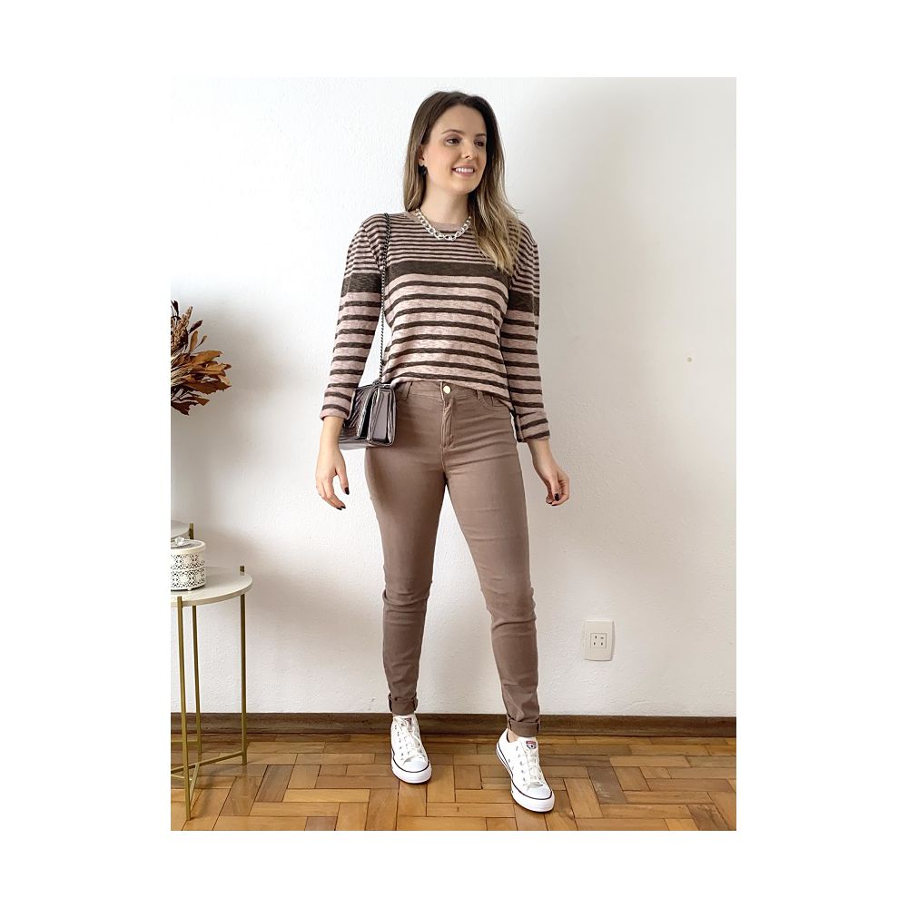 Calça Sarja Skinny - Capuccino - DONNA LELLA