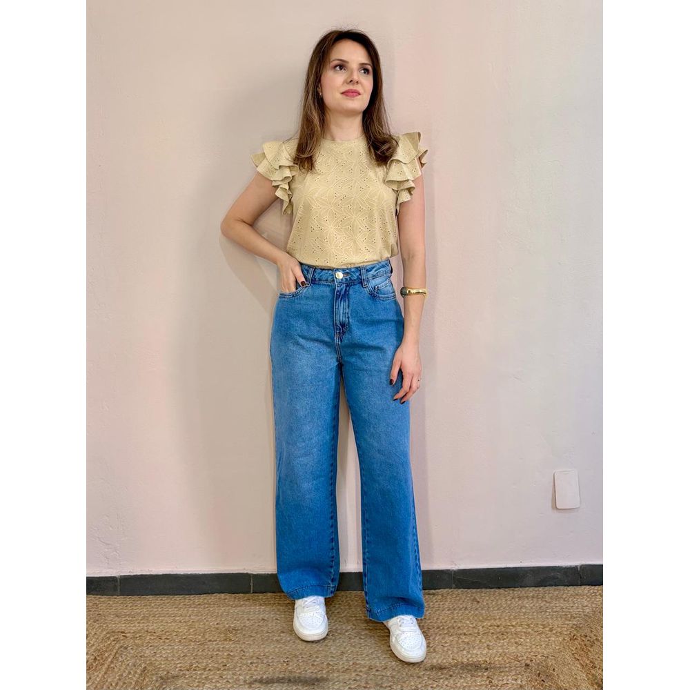 Calça Wide Leg Jeans - Petit - DONNA LELLA