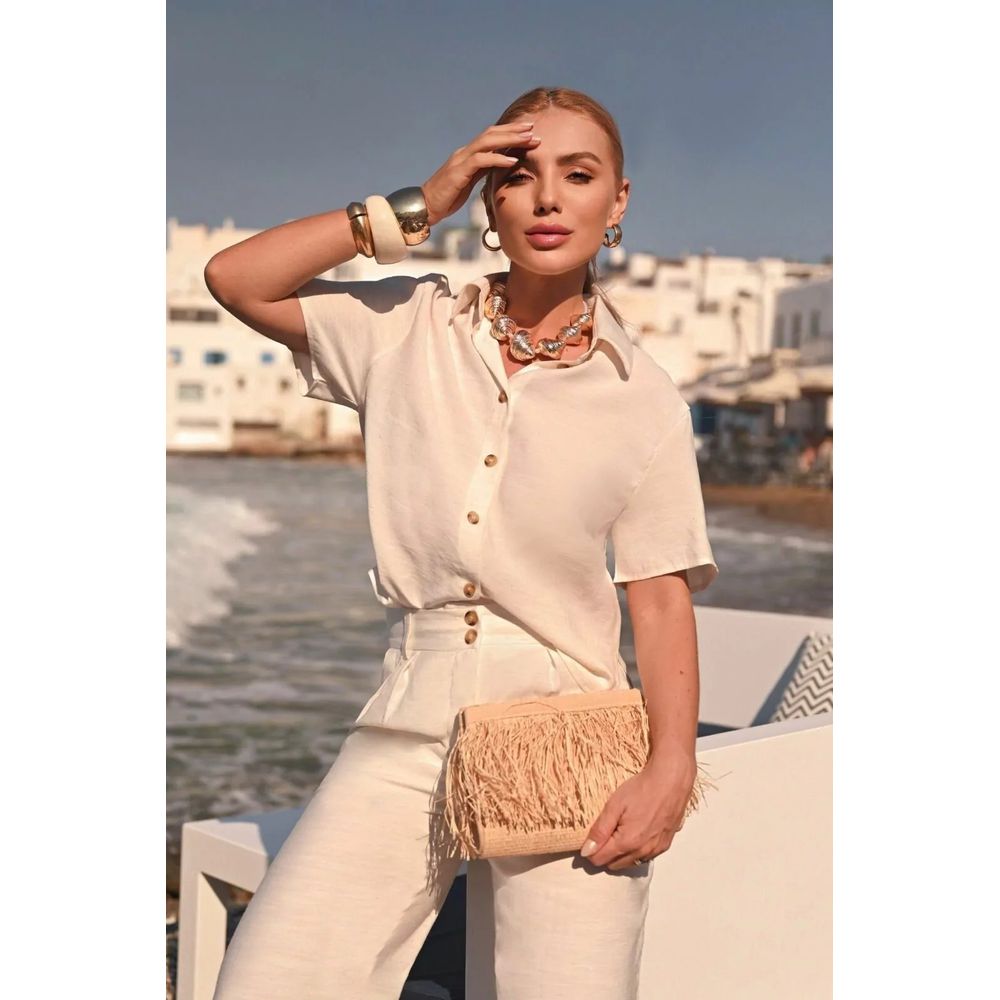 Camisa Linho Carlota - Natural - DONNA LELLA