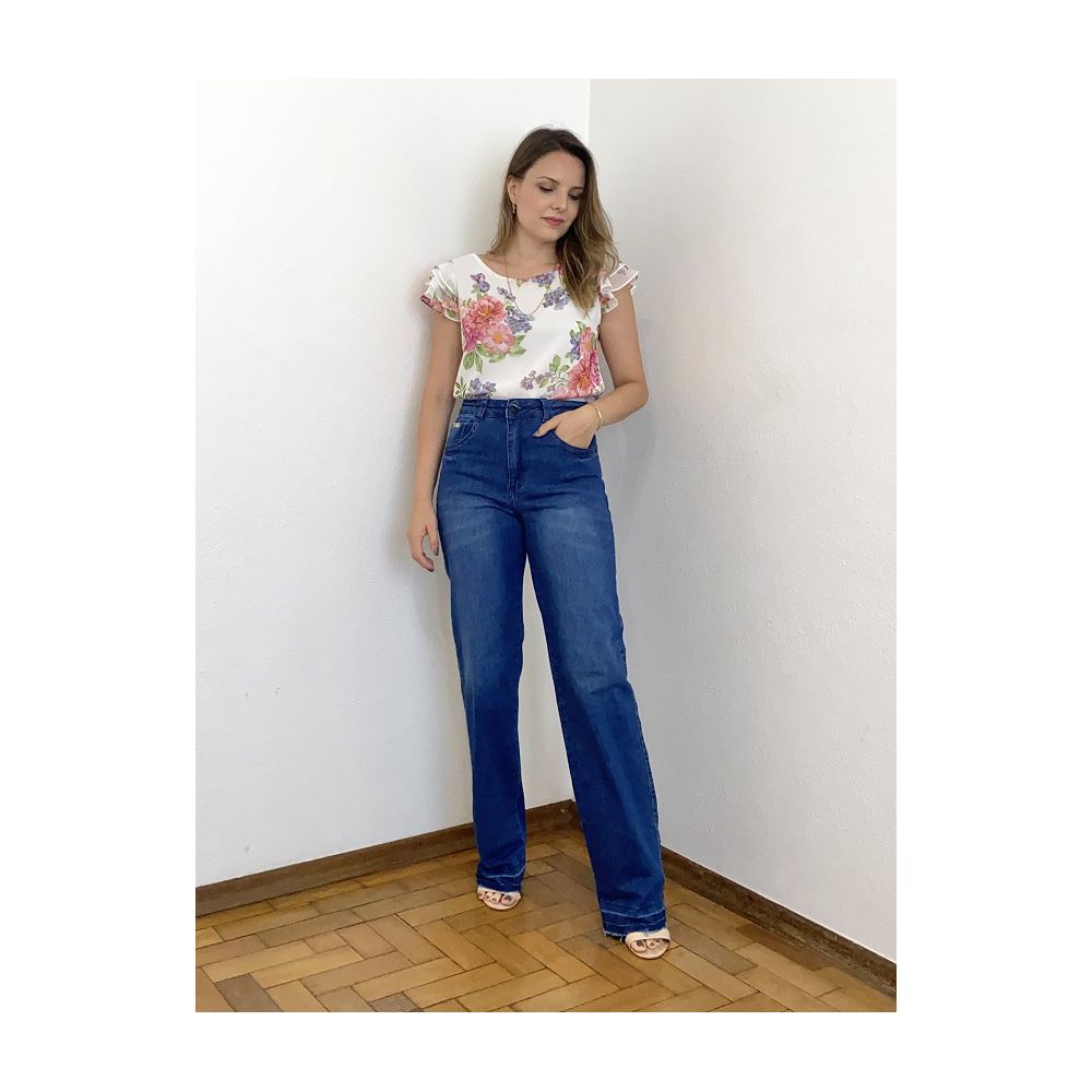 Calça Wide Leg Jeans - DONNA LELLA