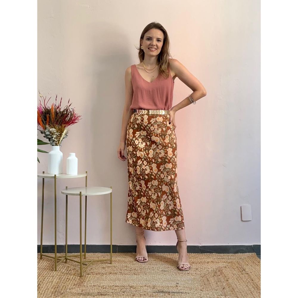 Saia Fleur - Marrom - DONNA LELLA