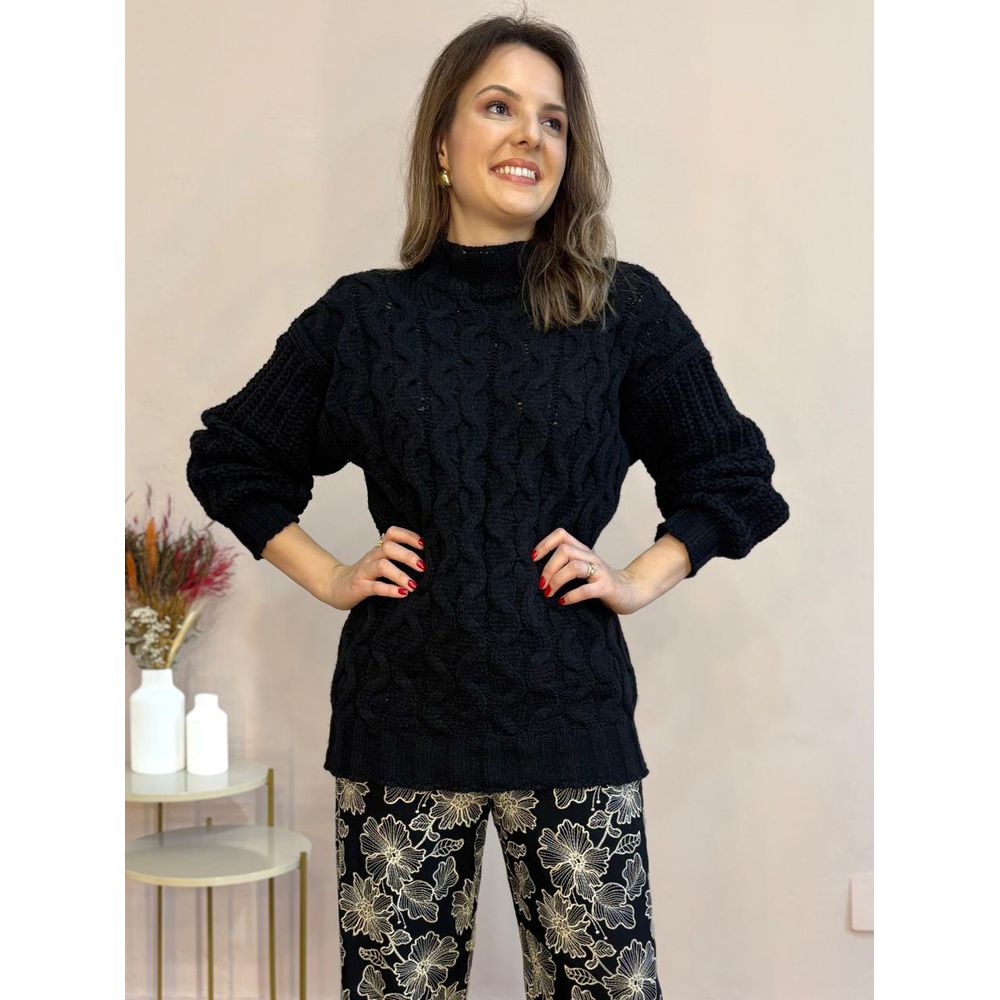 Tricô Oversized - Preto - DONNA LELLA