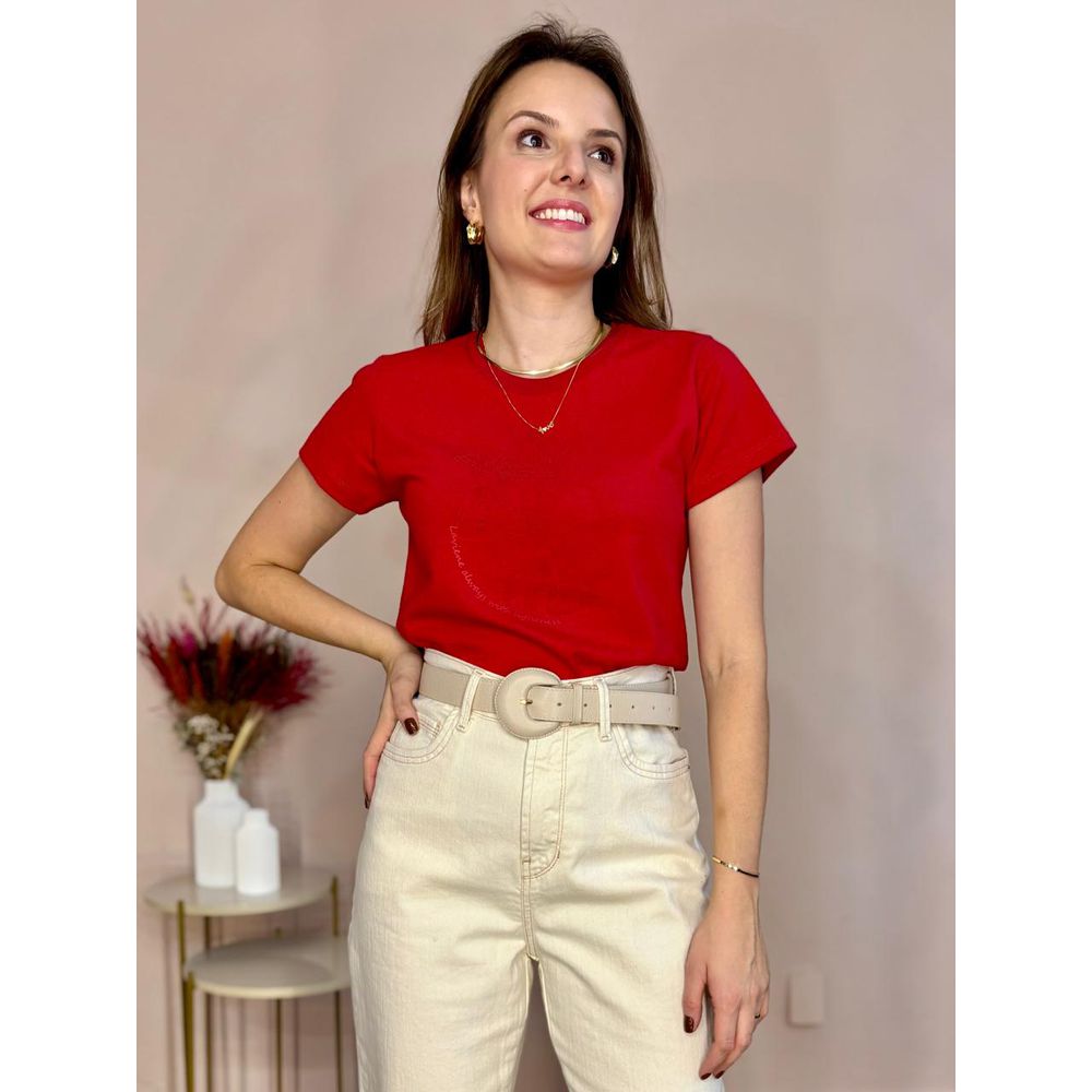 Tshirt Hibisco - Vermelha - DONNA LELLA