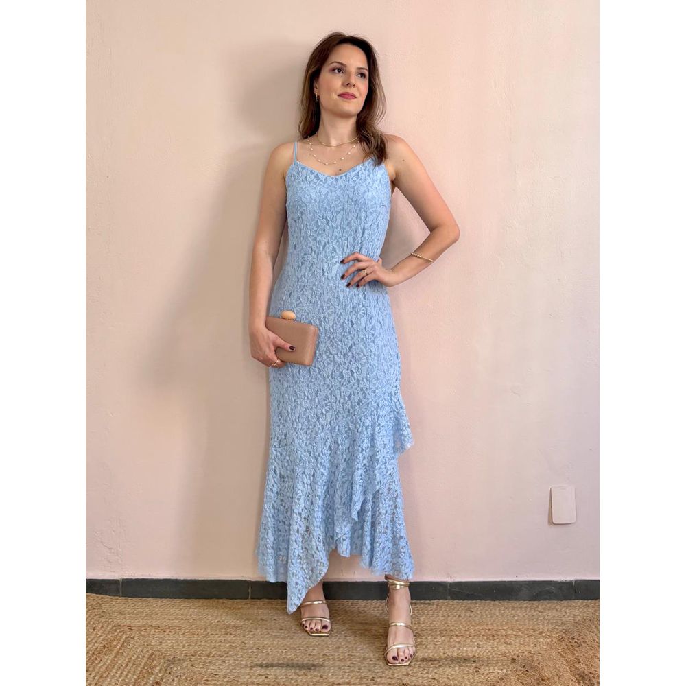 Vestido Rendado - Azul - DONNA LELLA