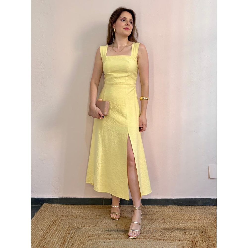 Vestido Alice Midi - Amarelo - DONNA LELLA
