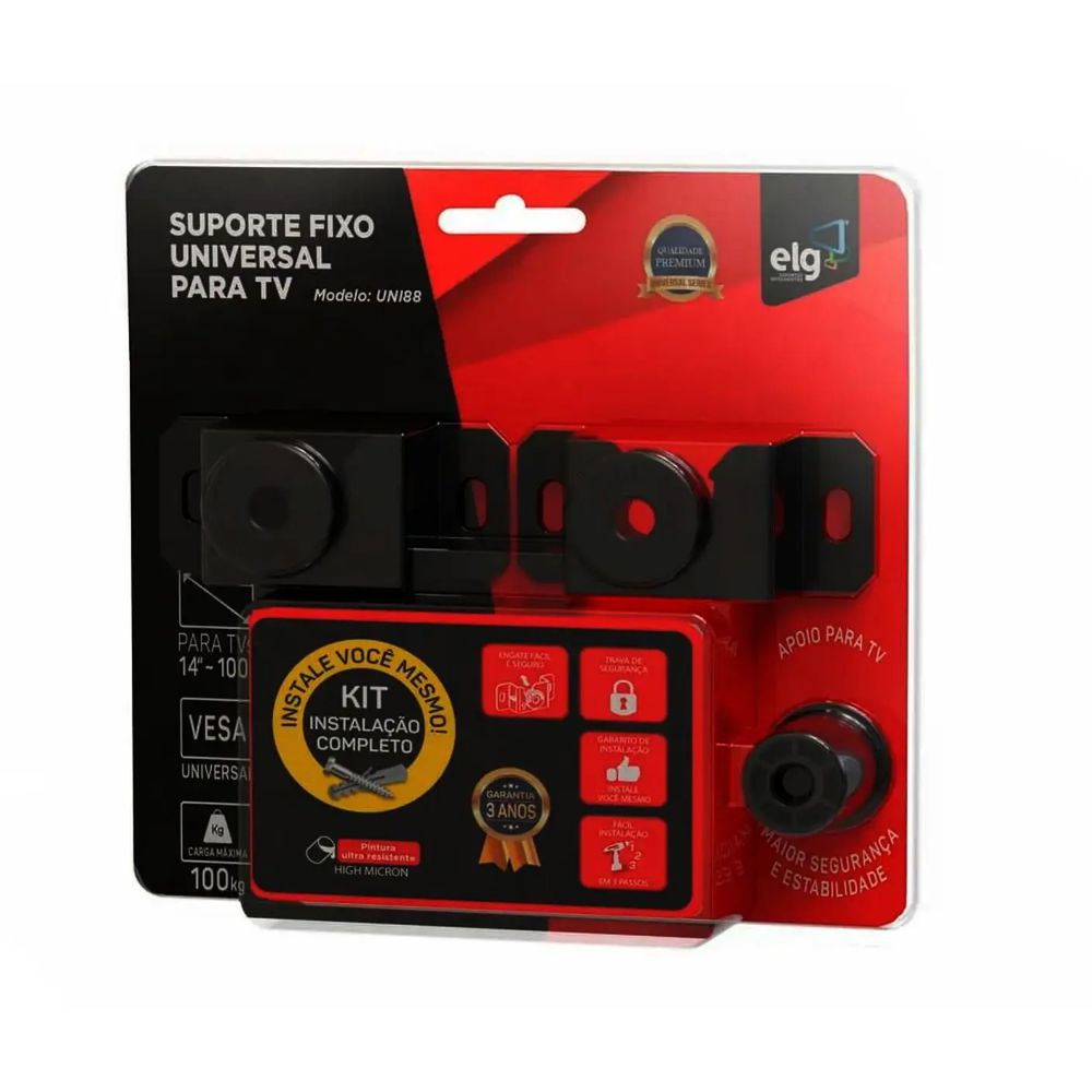 SUPORTE TV FIXO 14 A 100 SIMPLES ELG Eletro Light