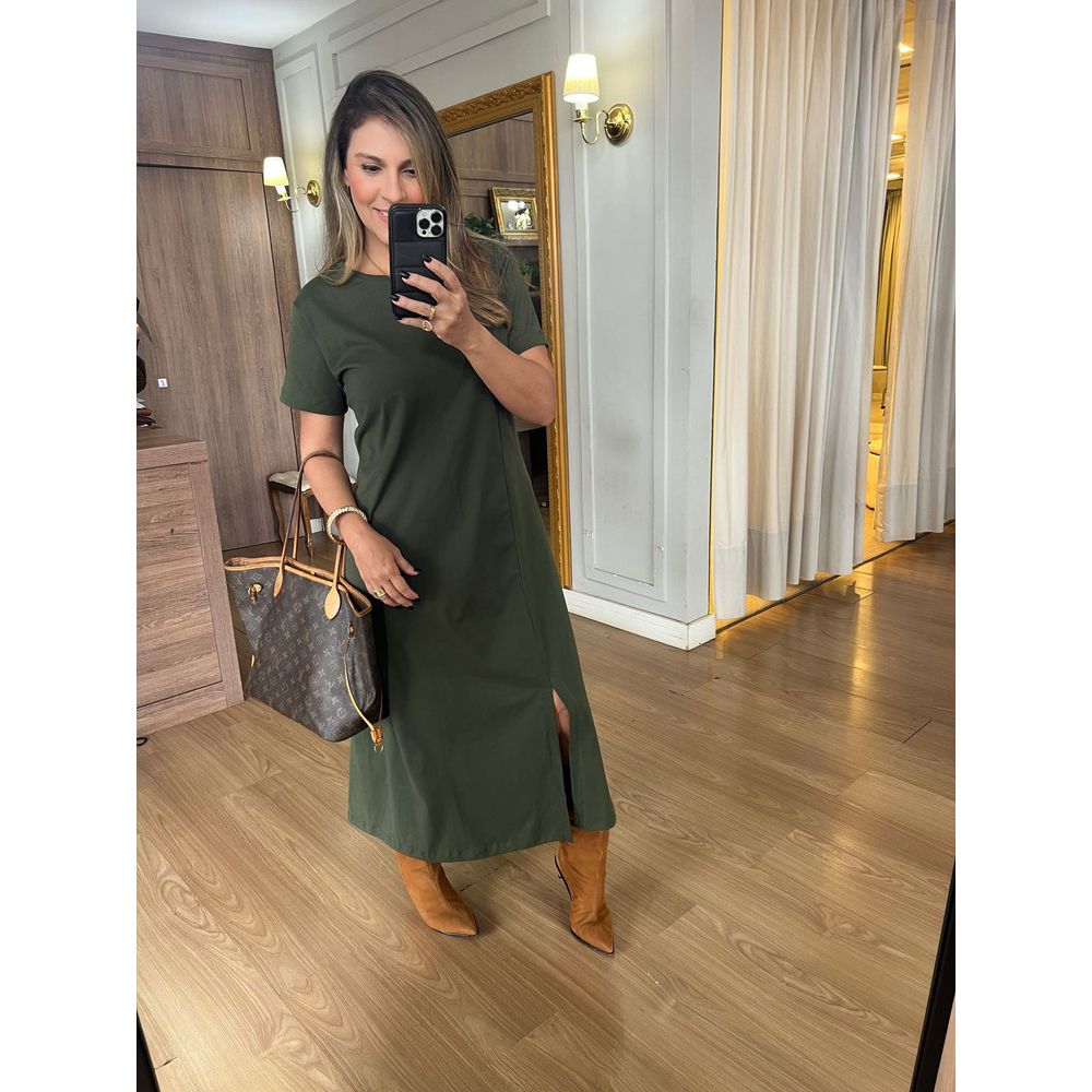 VESTIDO FENDA - AMARELO - Espasso Bela | Moda Feminina