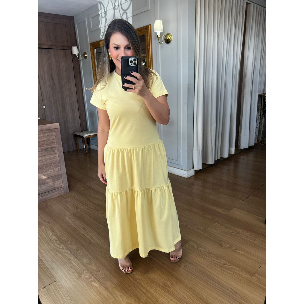 VESTIDO MALHA DE ALGODÃO ZARA - AMARELO CANDY - Espasso Bela | Moda Feminina