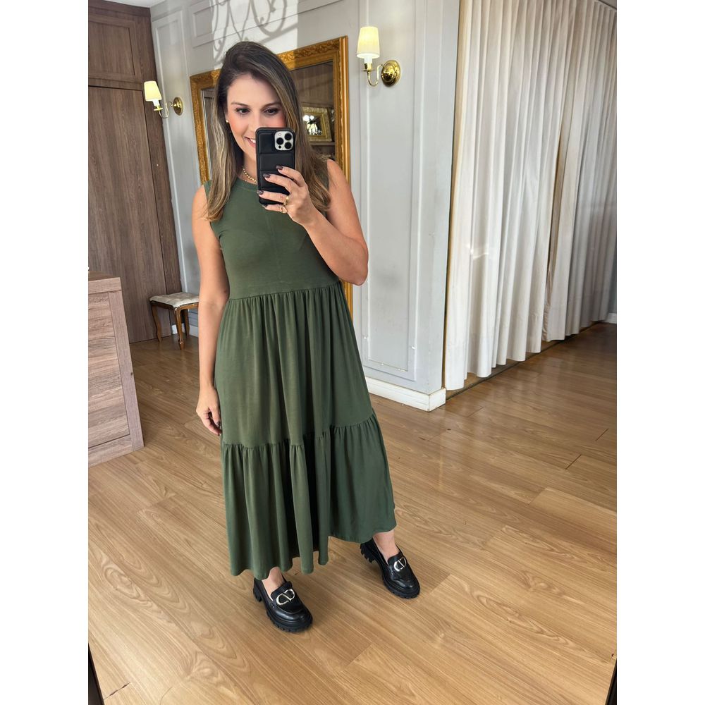 VESTIDO LIVIA - VERDE MILITAR - Espasso Bela | Moda Feminina
