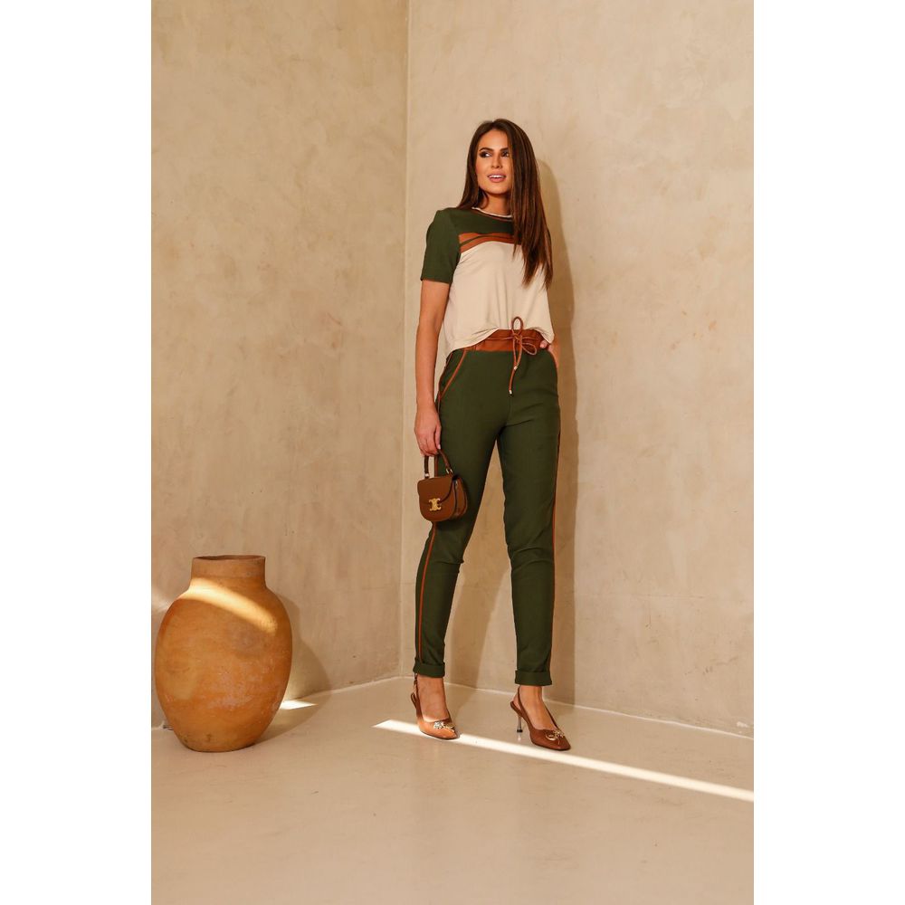 CALÇA ALFAIATARIA STRECH - MILITAR - Espasso Bela | Moda Feminina