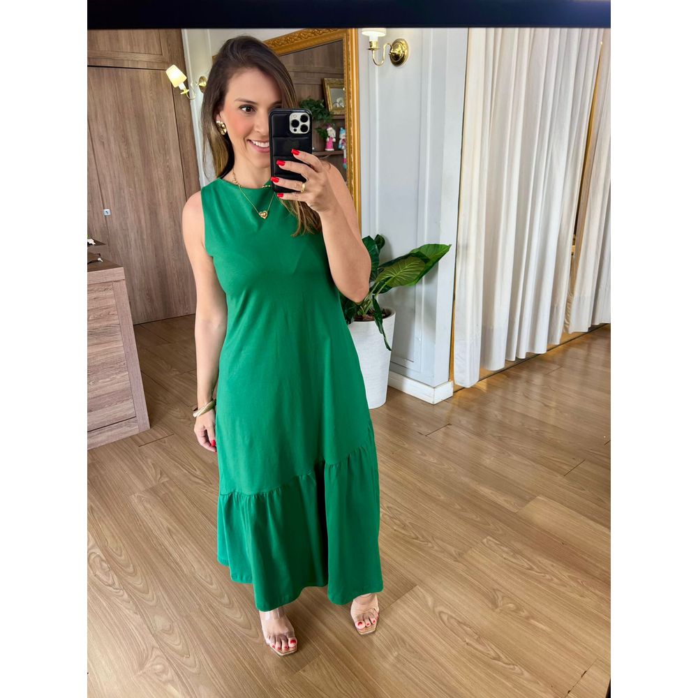 VESTIDO SIMONE - VERDE BANDEIRA - Espasso Bela | Moda Feminina
