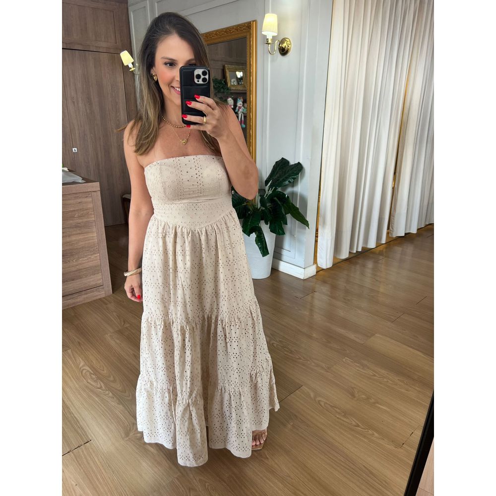VESTIDO DE LAISE - BEGE - Espasso Bela | Moda Feminina