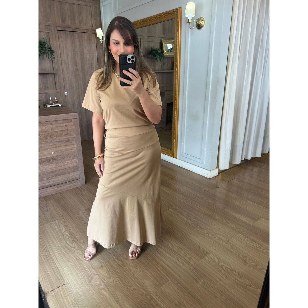 CONJUNTO MALHA DE ALGODÃO PALOMA - DOCE DE LEITE - Espasso Bela | Moda Feminina