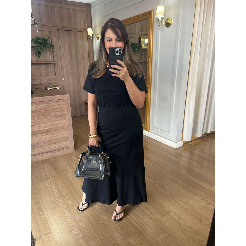 CONJUNTO MALHA DE ALGODÃO PALOMA - PRETO - Espasso Bela | Moda Feminina