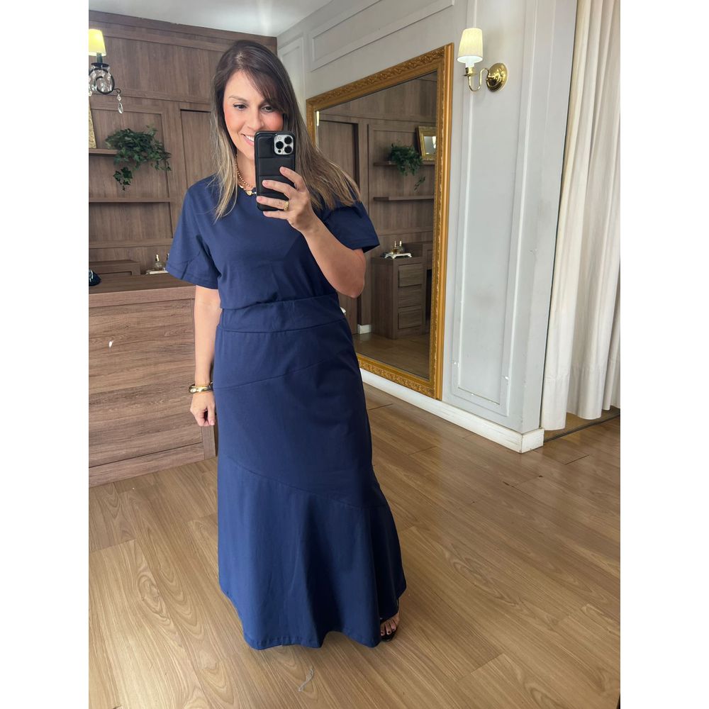 CONJUNTO MALHA DE ALGODÃO PALOMA - MARINHO - Espasso Bela | Moda Feminina