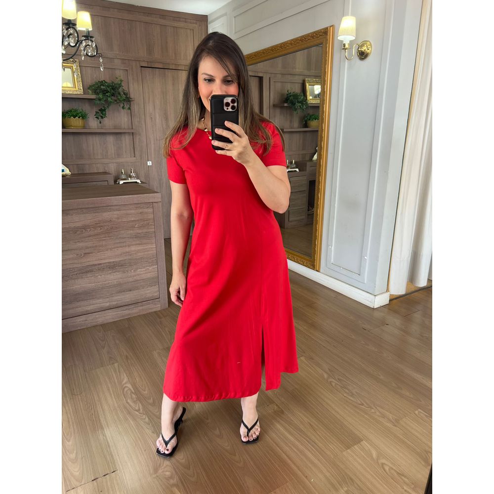 VESTIDO FENDA - VERMELHO - Espasso Bela | Moda Feminina