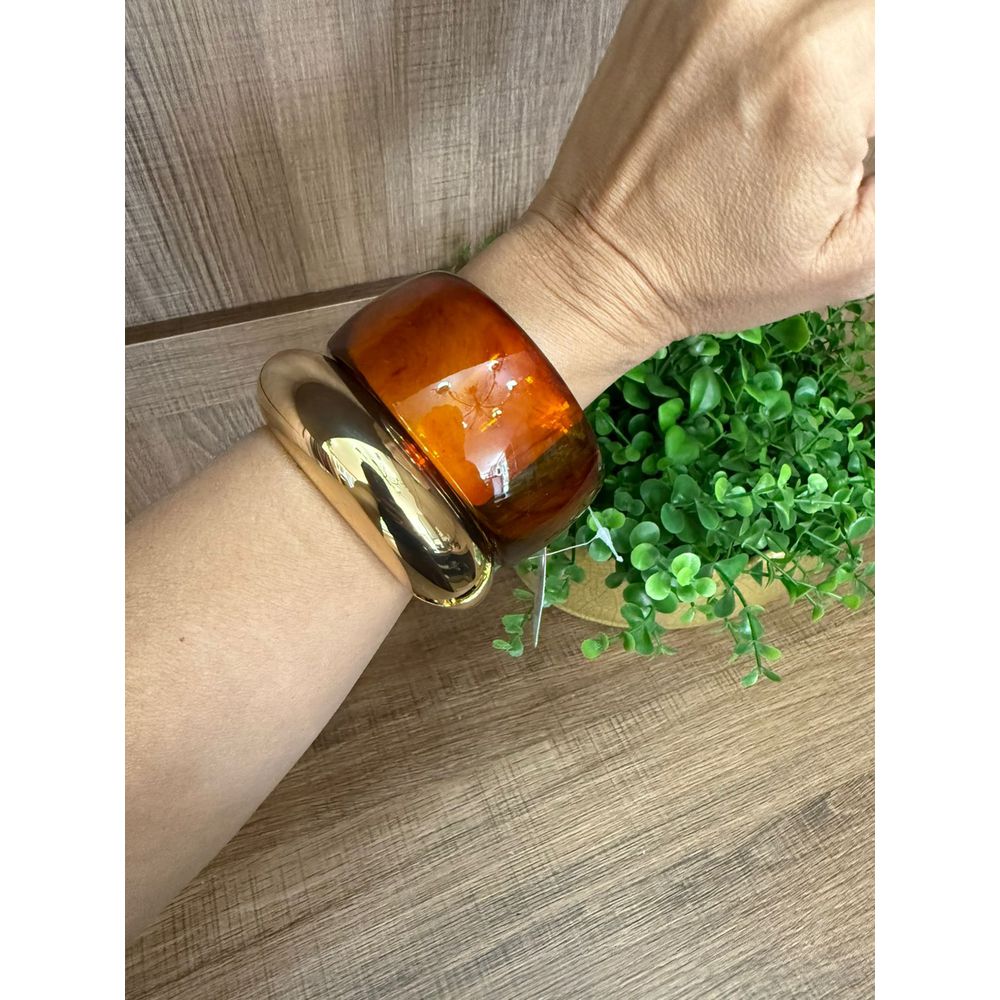BRACELETES EM RESINA - MARROM - Espasso Bela | Moda Feminina