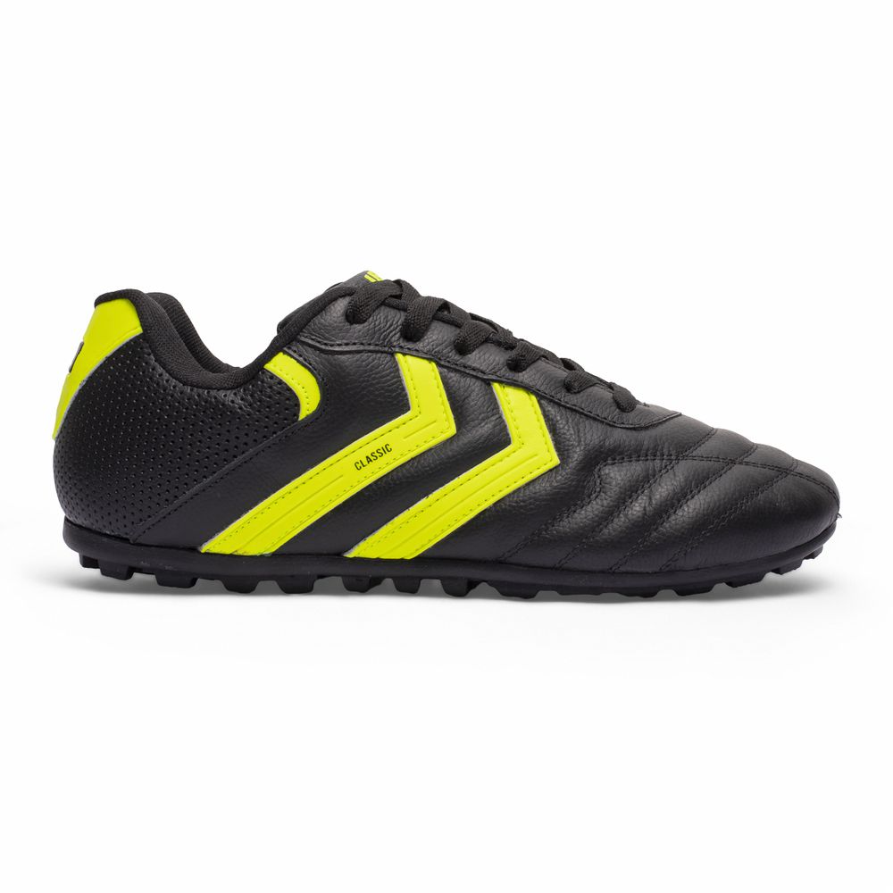 Chuteira Classic Society Adulto - Preto/Amarelo - IBAL Esportivos