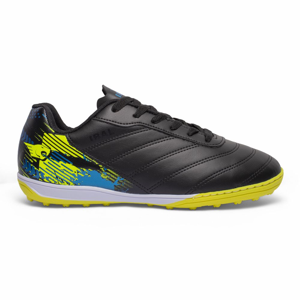 Chuteira Cyclone Society Adulto - Preto/Amarelo - IBAL Esportivos