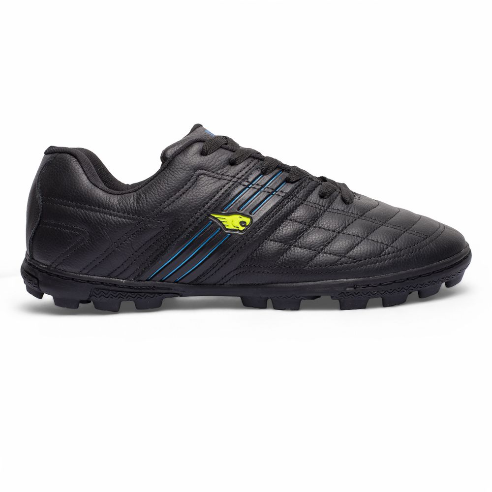 Chuteira Elite Society Adulto - Preto/Azul/Amarelo - IBAL Esportivos