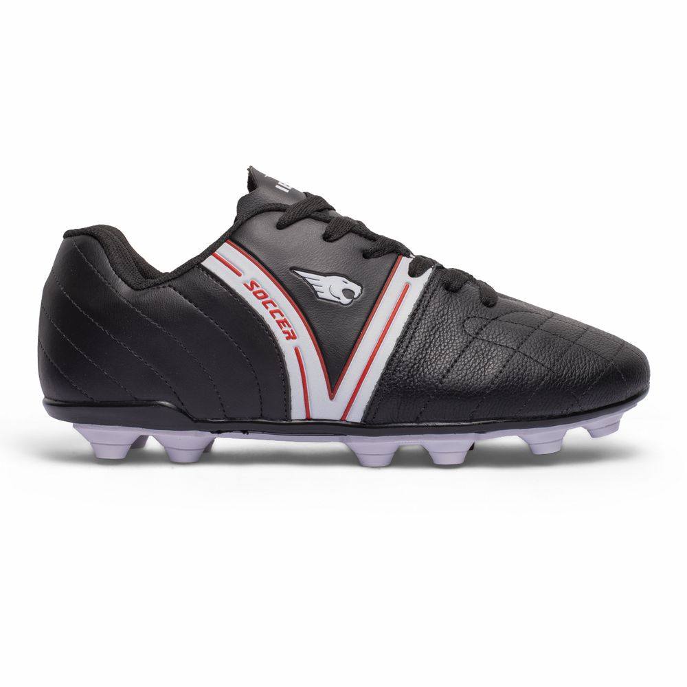 Chuteira Soccer Trave Campo Adulto - Preto/Branco - IBAL Esportivos