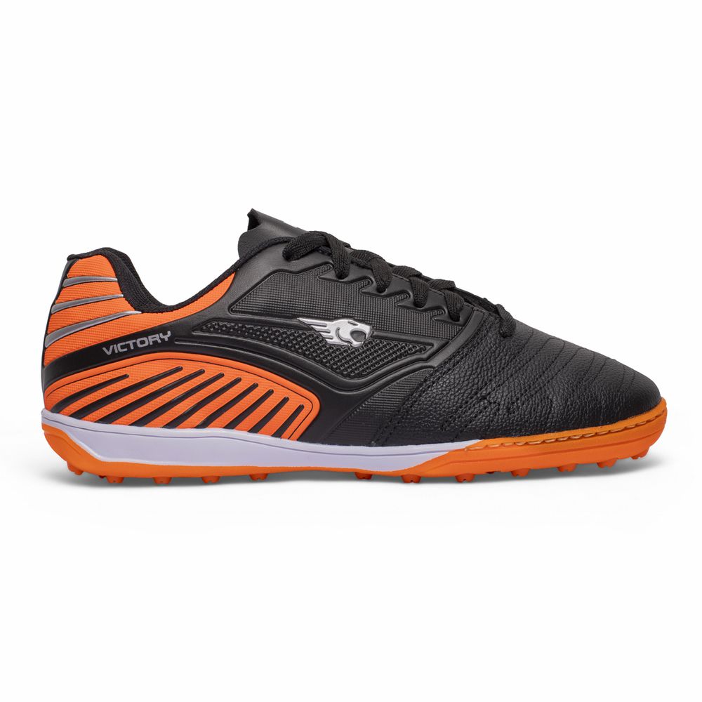  Chuteira Victory Society Adulto PVC - Preto/Laran... - IBAL Esportivos