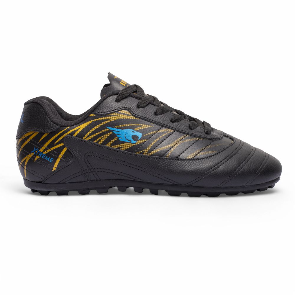 Chuteira Xtreme Society Adulto - Preto/Dourado - IBAL Esportivos