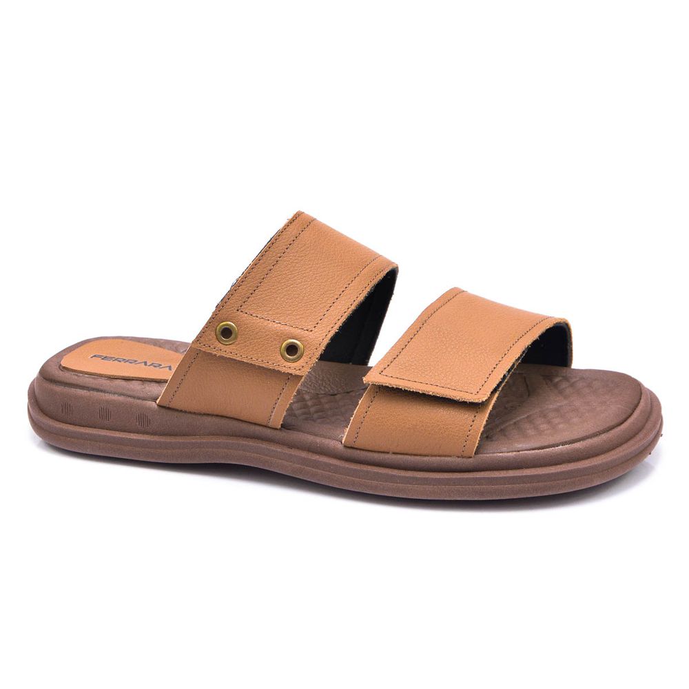 Sandália de Couro Angra Conhaque