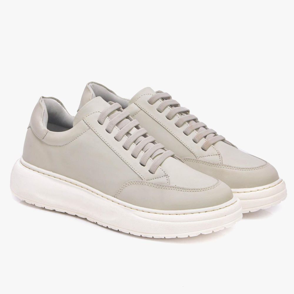 Tênis de Couro Bolt Off White